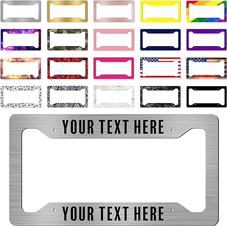 Personalized License Plate Frame - Custom License Plate Frame for Car - Heavy Duty Metal License Plate Cover - Customized License Plate Frame Holder, Personalized Gifts for Christmas