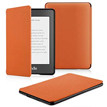 OMOTON Kindle Paperwhite Case (10th Generation-2018), Smart Shell Cover with Auto Sleep Wake Feature for Kindle Paperwhite 10th Gen 2018 Released, Orange