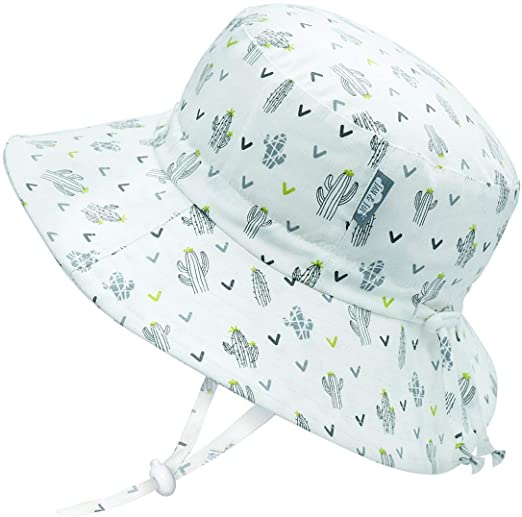 JAN & JUL Girls' GRO-with-Me Cotton Bucket Sun-hat, Adjustable Straps, UPF 50  Cotton