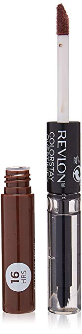 Revlon Colorstay overtime lipcolor, Longwearing Liquid Lipstick with clear lip Gloss, with Vitamin E, In Brown, 570 No Coffee Break, 0.8 Oz