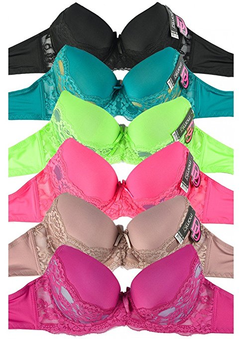 Women's Laced & Lace Trimmed Bras (Packs of 6) - Various Styles