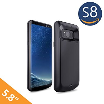 Galaxy S8 Battery Case 5000mAh, JSAUX Rechargeable Slim External Battery Charger Case with Soft TPU Full Edge Protection Type C Extended Charging Juice Pack Power Bank Cover for Samsung Galaxy S8