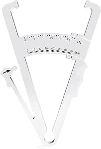 Body Fat Caliper, Fat Measure Clipper Combo with Body Fat Percentage Measure Chart, Accurately Measuring Body Fat for Men and Women