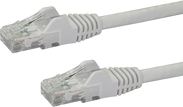 StarTech.com Cat6 Ethernet Cable - 50 ft - White - Patch Cable - Snagless Cat6 Cable - Long Network Cable - Ethernet Cord - Cat 6 Cable - 50ft (N6PATCH50WH)