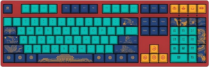 Akko World Tour Beijing 108-Key Wired Mechanical Gaming Keyboard, Programmable with OEM Profiled PBT Dye-Sub Keycaps and N-Key Rollover, Mac/Win Compatible Sakura Switch