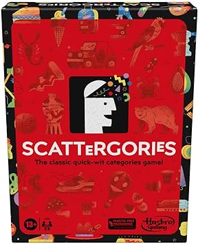 Classic Scattergories Game, Party Game for Adults and Teens Aged 13 and up, Board Game for 2  Players