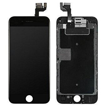 iPhone 6S Replacement Black Screen 4.7, Preinstalled With Front Camera Ear Speaker Approximity Sensor 3D Touch Panel Tempered Screen Protector. Including Installation Manuel and Fix Tools