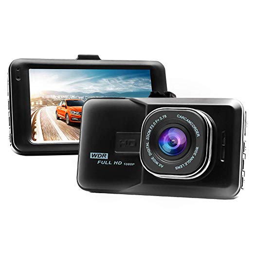 GraceFINE Dash Cam 1080P Full HD Car DVR 3" LCD Night Vision Dashboard Camera Driving Recorder 6-Lane 170 Degree Wide Angle G-Sensor, WDR Loop Recording