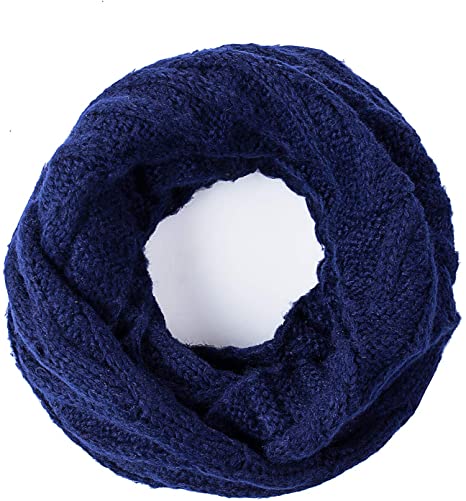 PAGEONE Womens Knit Infinity Scarf Circle Loop Scarf Winter Warm Cable Knit Thick Ribbed Scarf