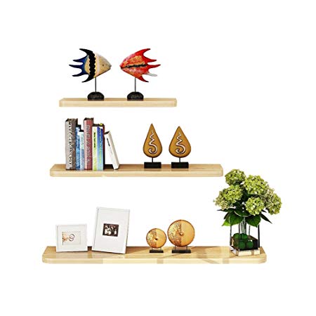 WUDENHOM Wall Mountable Shelves, Set of 3 Easy Install Fashion Display Wood Modren Floating Shelves for Home Office(White Maple Color,12,16,20inch)