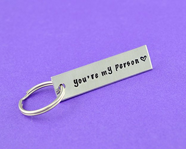 you're my person - Hand Stamped Aluminum Key Chain, Personalized Family Love Gift, Lovers Gift, Sisters Best Friends BFF Gift, you are my person Keychain, Grey's Anatomy Inspired
