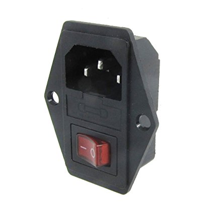 URBEST®10A 250V AC Rocker Switch 3 Pin IEC320 C14 Inlet Module Plug Fuse