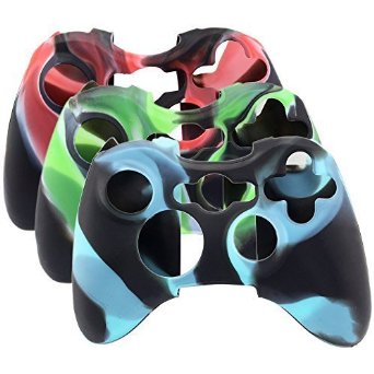 SunAngel® New Silicone Cover Case Skin for Xbox 360 Controller Camo (3 Colors Package)