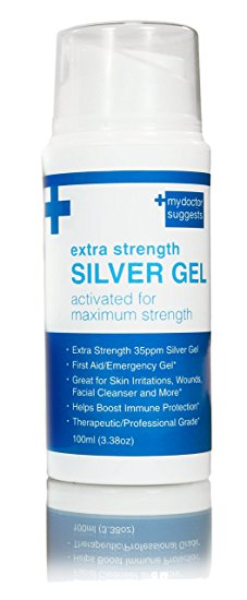Extra Strength Silver Gel - 35ppm Silver Gel Activated for Maximum Strength: Great for First Aid/Emergency Gel, Skin Irritations, Wounds, Facial Cleanser, Immune Protection. Therapeutic Grade. (1)