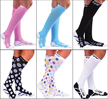 CPR Compression Socks for Women Men Nurses & Athletes - Knee High Compression Socks - For Travel, Nursing, Athletic & Medical Recovery - Soft Comfortable Feel with the BEST Therapeutic Compression!