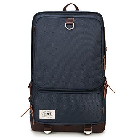 ZUMIT Men's Laptop Backpack Professional Business 13'' 13.3'' 14'' Macbook Computer Backpack Anti-theft Travel Rucksack Daypack Blue #801