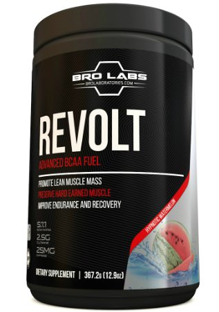 Revolt Advanced BCAA Fuel - (Leucine King 5:1:1 Ratio, Helps You Preserve Muscle Mass, Reduce Fatigue, Improve Weight Loss,   2.5g Glutamine, 1g Taurine, 25mg Caffeine) By Bro Labs & Brandon Carter