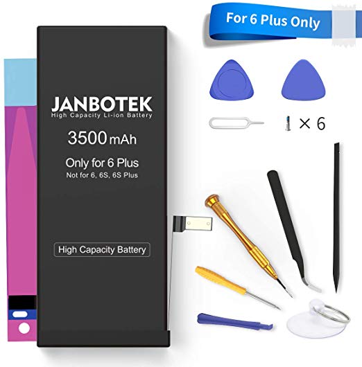 JANBOTEK 3500mAh Replacement Battery for iPhone 6 Plus, High Capacity 6Plus Li-ion Battery with Complete Repair Tool Kits - 24 Months Warranty