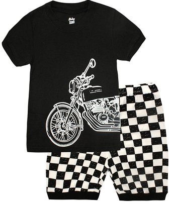 Boys Pajamas Motorcycle Kids Clothes Short Sets Size 2T-7