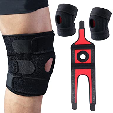 2 Pack Knee Brace Stabilizers for Knee Pain Relieves ACL, MCL, Adjustable Knee Brace for Women and Men Support for Running, Gym, Workout, Sports