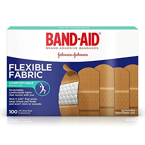 Band-Aid Adhesive Bandages, Flexible Fabric, All One Size 1 X 3 , 100 Count (Pack of 3) by Band-Aid