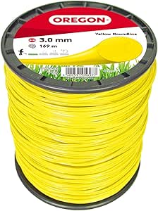 Oregon Hilo Redondo Amarillo para Desbrozadoras y Cortacésped, Nailon de Calidad Profesional, Compatible con la Mayoría de Modelos, 3 mm x 169 m (69-371-Y)