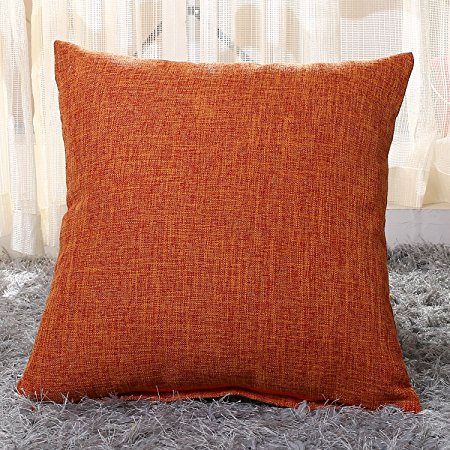 Pillowcase Covers, U'artlines Slubbed Linen Orange Pillow Case Decorative Cushion Cover Pillowcase for Sofa Pillow Cover