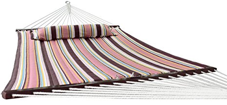 Sorbus Hammock with Spreader Bar, Detachable Pillow, Heavy Duty, 450 Pound Capacity, Perfect for Indoor/Outdoor Patio, Deck, Yard (Hammock Only, Mocha)