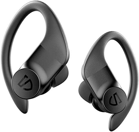 SOUNDPEATS TrueWings True Wireless Earbuds Over-Ear Hooks Bluetooth Headphones 5.0 in-Ear Stereo Wireless Earphones with Touch Control IPX7 for Sports, 13.6mm Driver, Mono/Stereo Mode, USB-C Charge