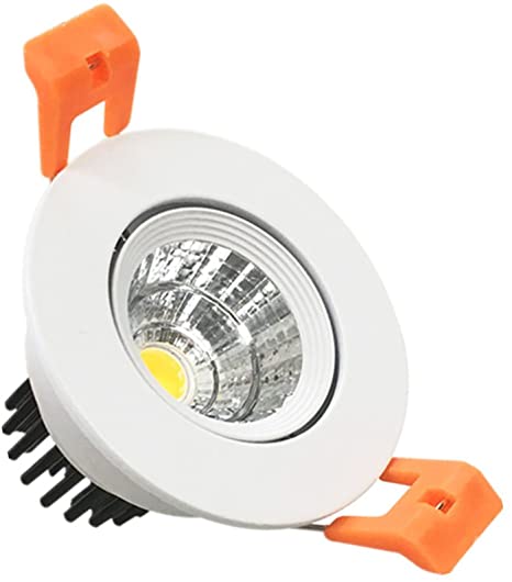 LightingWill LED Downlight Dimmable 3W CRI80 1-Pack COB Directional Ceiling Light 230LM Cut-Out 2in(51mm) Dimmable 60 Beam Angle 5500K-6000K Daylight White 25W Halogen Bulbs Equivalent