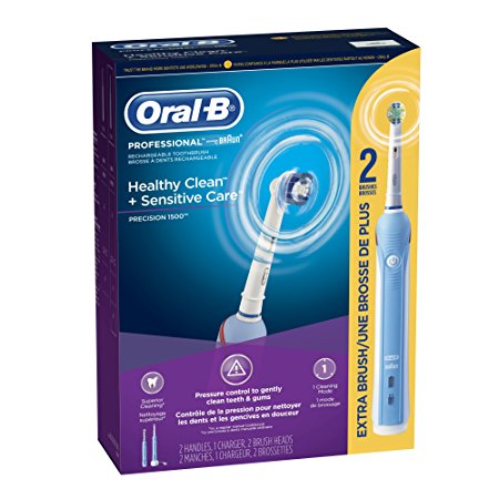 Oral-B Professional Healthy Clean   Sensitive Care Precision 1500 Rechargeable Electric Toothbrush 1 Count