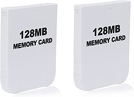 HDE 2 Pack of 128 MB Gaming Memory Cards for Nintendo Wii and GameCube (White)