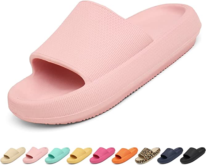 Somic Slippers for Woman Soft Cloud Slides Pillow Slippers Light Weight Shower Shoes Summer Sandals for Indoor & Outdoor