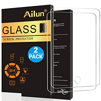 Ailun Screen Protector Compatible with iPad Air 1,iPad Air 2,iPad 9.7 inch [2Pack],2017/2018 Model,2.5D Tempered Glass,[Apple Pencil Compatible] Anti-Scratch,Case Friendly