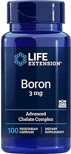 Life Extension Magnesium Caps 500mg, Boron 3mg - Heart, Bone, Nervous System Support - 100 Magnesium Capsules, 100 Boron Capsules