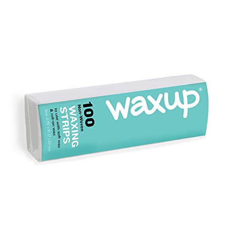 waxup Non Woven Wax Strips, Disposable Large Waxing Strips to Use with Hair Removal Soft Wax, for Facial and Body Areas (Legs, Bikini, Arms, Face, Brow, Upper Lip and Chin), Self Waxing, 100 pieces