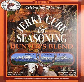 Hi Mountain Jerky Seasoning: Hunter's Blend 7.2oz Total(3oz Seasoning Packet and 4.2oz Cure Packet)