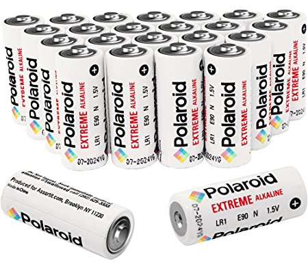 Polaroid Extreme N Size E90 LR1 1.5 Volt Alkaline Batteries Bulk (24-Pack)