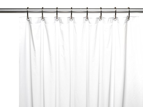 Carnation Home Fashions 8-Gauge Vinyl Shower Curtain Liner, X-Long 72" x 84", White