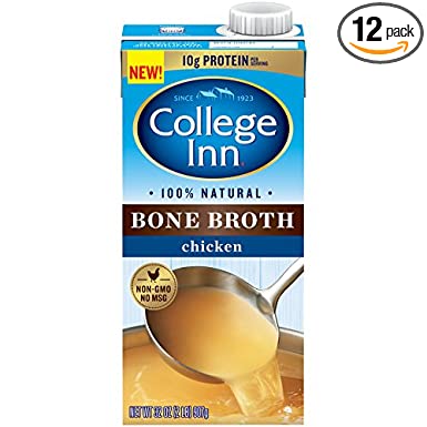 College Inn 100% Natural Chicken Bone Broth in Aseptic Carton, Pack of 12