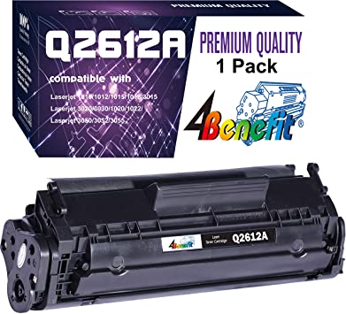 4Benefit Compatible 12A 2612A Q2612A Toner Cartridge Used for HP Laserjet Laserjet Pro 1010 1012 1018 1020 1022 1022n 3015 3030 3050 3052 3055 M1319F Printer (1-Pack, Black)