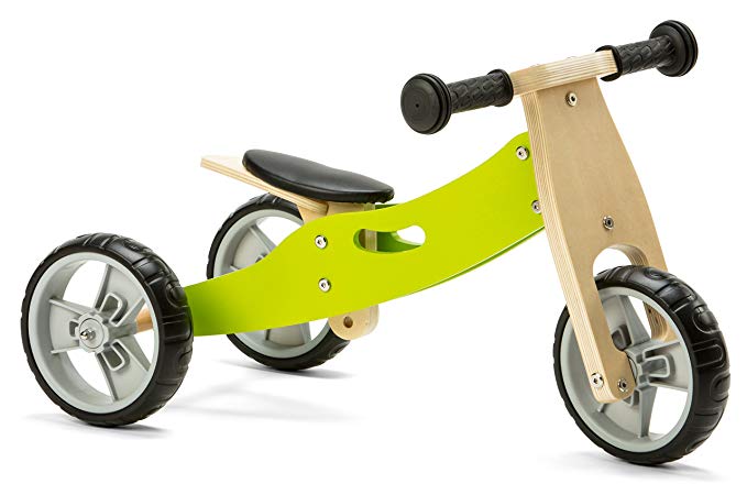 Nicko Mini 2 in 1 Wooden Balance Bike Toddler Trike Green 18 months