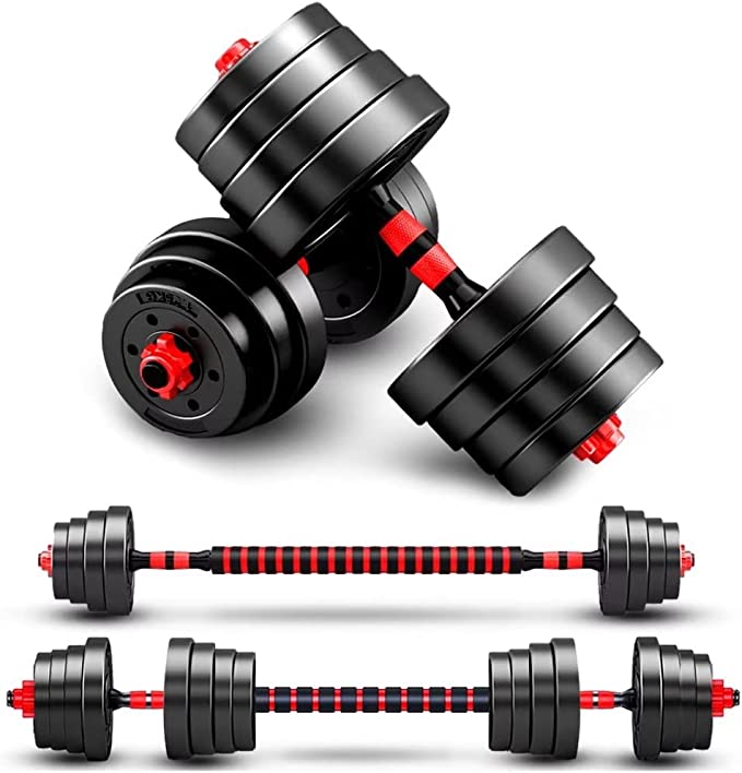 BCBIG Adjustable-Dumbbells-Sets,Free Weights-Dumbbells Set of 2 Convertible To Barbell A Pair of Lightweight for Home Gym,Women and Men Equipment