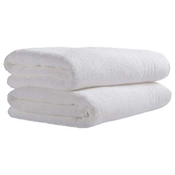 Rivet Quick-Dry Cotton Bath Towels, Set of 2, Bright White