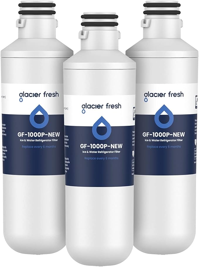 GLACIER FRESH Water Filter LT1000PC Replacement for Refrigerator, Compatible with LT1000PC/PCS, LT1000PC, LT-1000PC, MDJ64844601, ADQ747935 ADQ74793504 Water Filter (3 Pack)