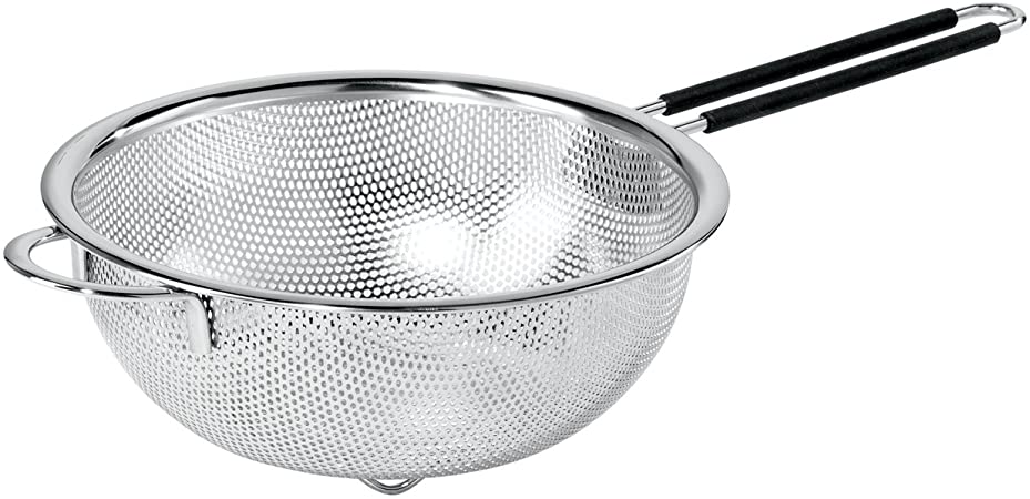 Oggi 5628.0 Perforated 9.5-inch Stainless Steel Colander with Soft-Grip Handles