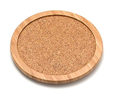 Lipper International 8308 Bamboo and Cork Turntable Tray, 10-Inch