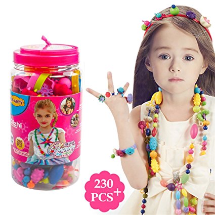 230 PCS Snap Beads Set - Picowe Kids' Jewelry Making Kits for Necklace and Bracelet for Girls Art Crafts Gift Toys
