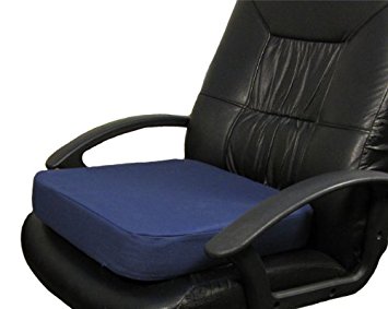 Dreamsweet EXTRA THICK Memory Foam Dual Layer Seat Cushion Pad for Office, Driving & Home Sitting Comfort, Navy Blue