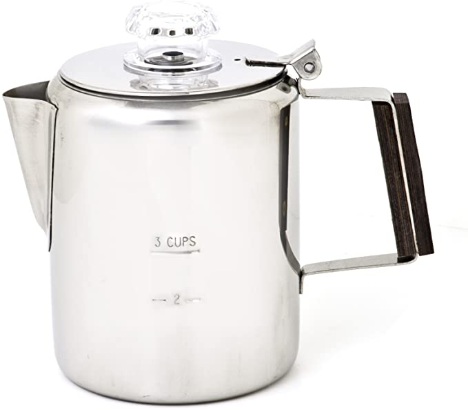 Chinook 41110 Timberline Coffee Percolator, Stainless Steel, 3 Cup
